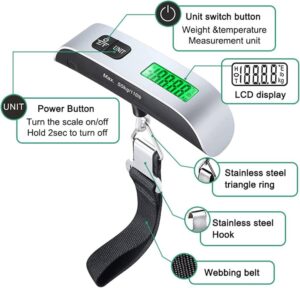 Digital Luggage Scales Handheld Travel Weight Scale LCD Display - Image 6