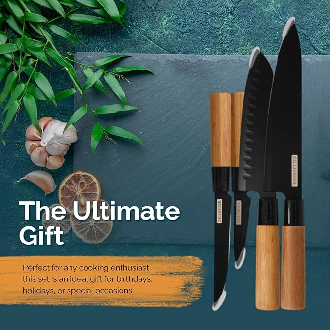 4Pcs Japanese Zillinger Knife Set - Image 6